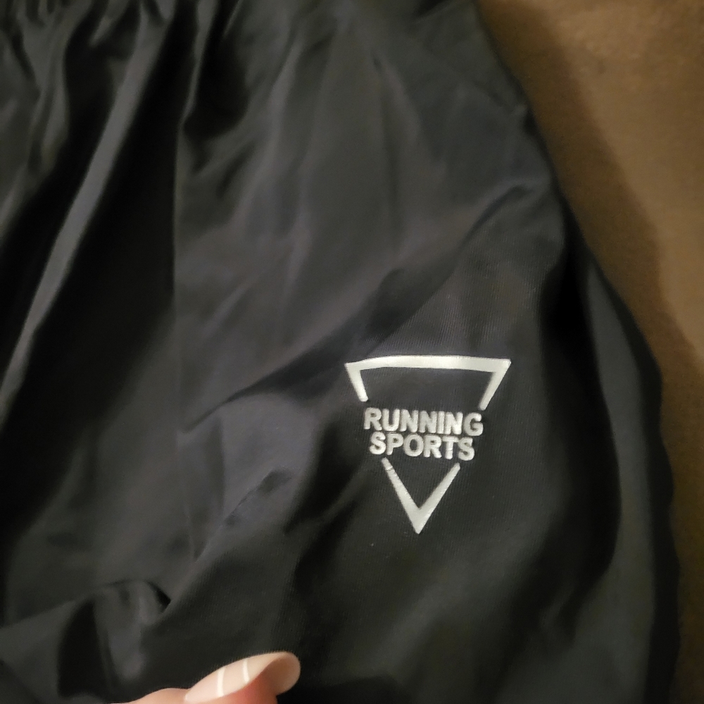Black flowy running shorts